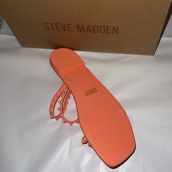 Steve‎ Madden Selina - J Orange studded slip on jelly sandals Sz 10 new - Picture 8 of 11